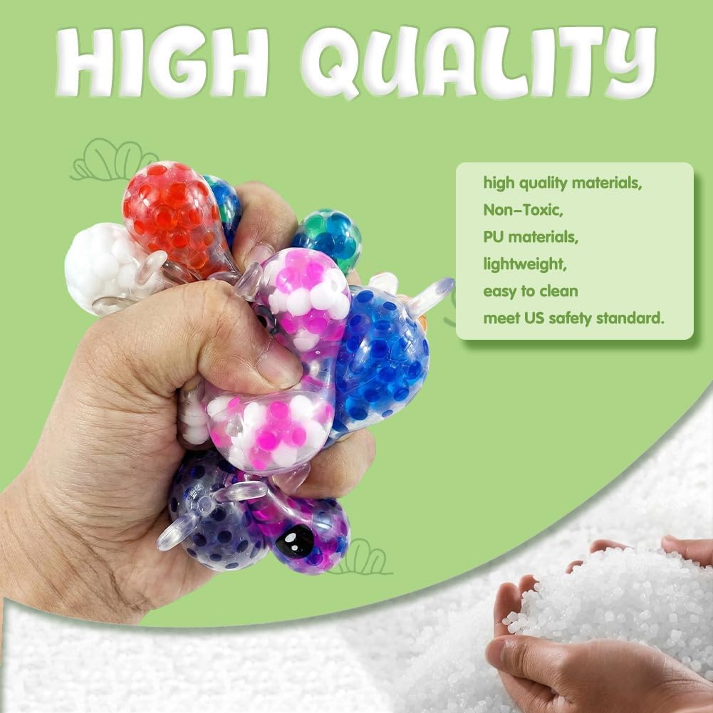 24 Pack Prefilled Easter Eggs with Squeeze Toys – Colorful Easter Egg Stress Balls, Variety Fun Egg Fillers for Easter Basket Stuffers, Classroom Party Favors & Kids Easter Gifts