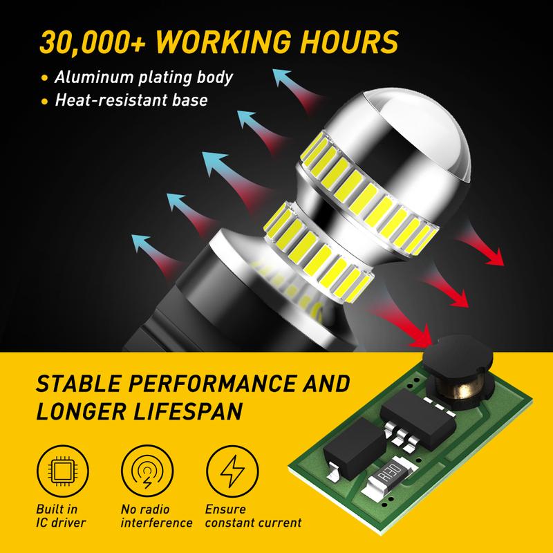 AUXITO 3157 LED Bulb Backup Light Bulb 3156 3056 3057 4157 3047 4057 3457 LED Light Bulbs for Reverse Signal Blinker Tail Parking Brake Lights, 6000K White 2600 Lumens