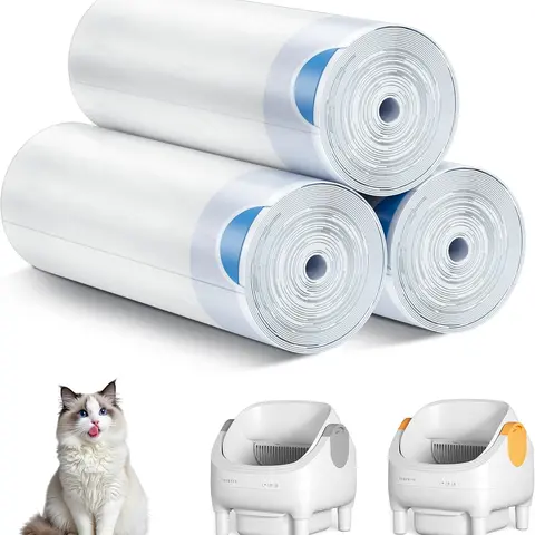 60 Pack Cat Litter Liners for Thereye SC06 Automatic Litterbox, 26"×11.8" Large 1-Pull Drawstring Bags, Heavy-Duty Tear-Resist Film, Leakproof Seal, Fits Fresher Waste Drawer & 22 lb Capacity Litter Needs
