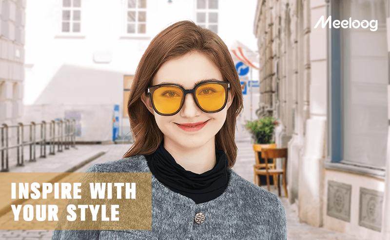 Women's night vision driving and cycling glasses, polarized yellow lenses, anti-glare and UV protection ST0027