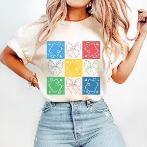 Retro Checkered Autism Awareness T-shirt, Autism Coquette T-shirt, Autism Mama T-shirt, Autism Advocate T-shirt, Special Education, Neurodiversity T-shirt, Gift For Mom