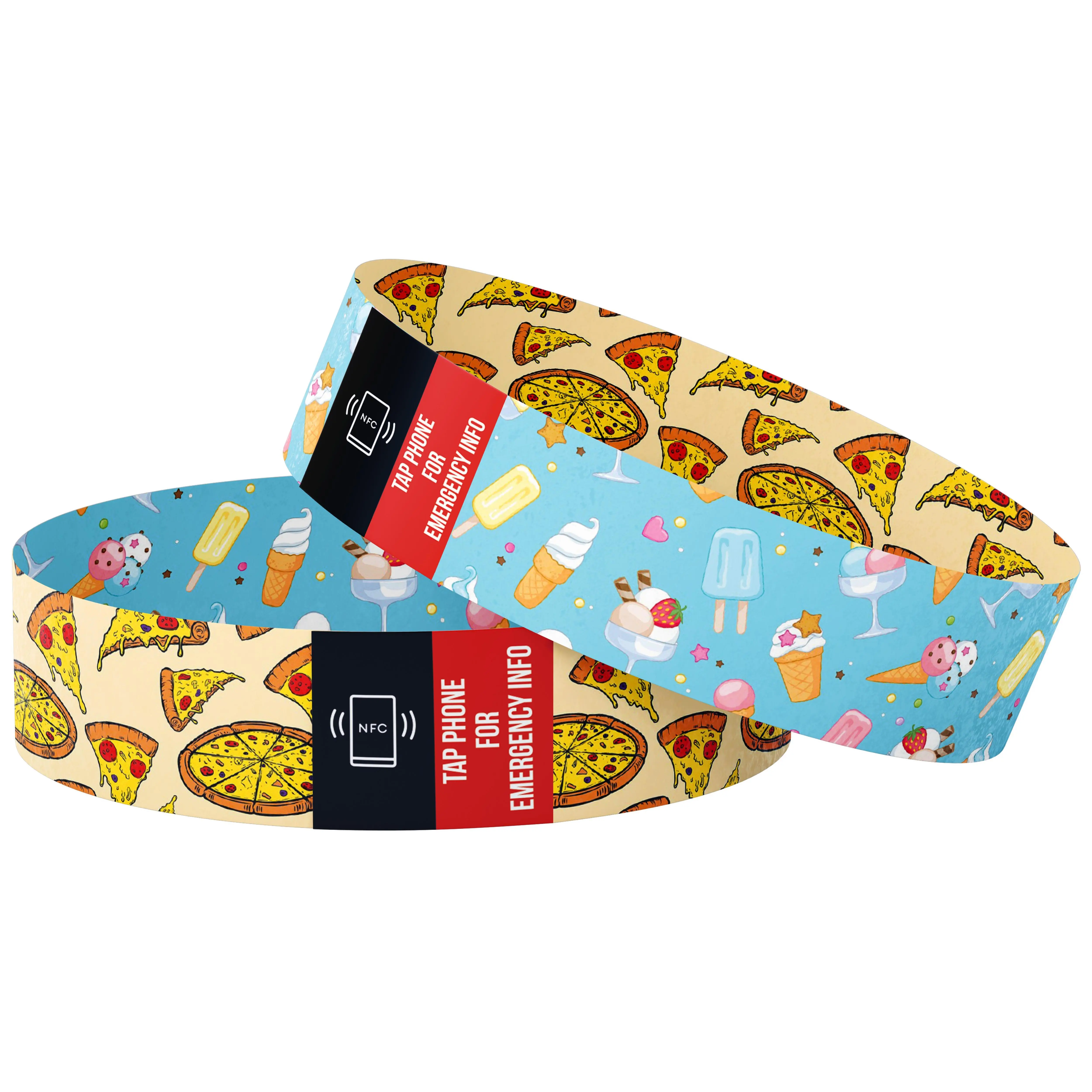 Children Smart ID Wristband providing instant access to emergency contacts, allergies, and medical info with a quick smartphone tap, no apps needed!