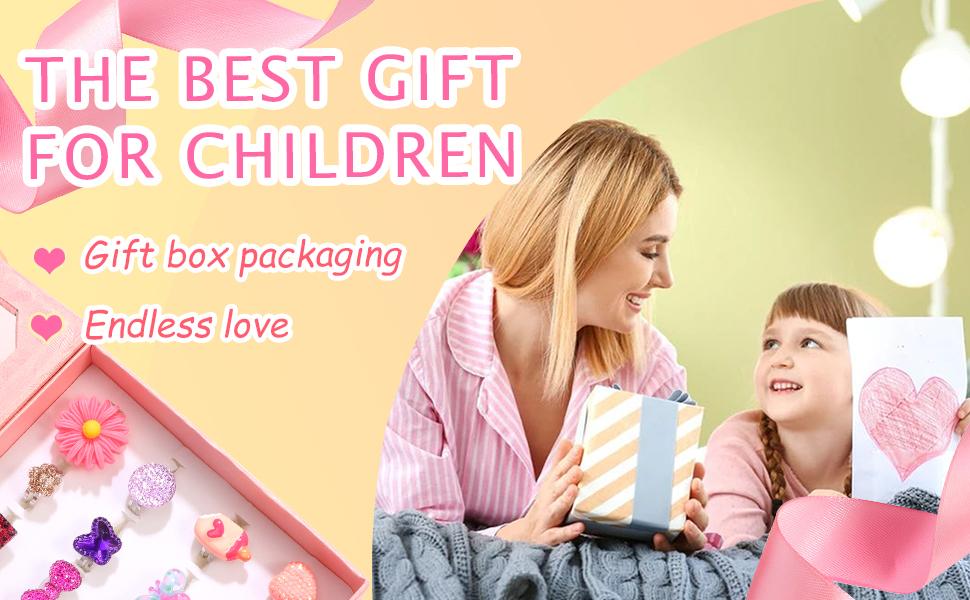 Kids Gifts Nicmore Adjustable Ring 24P Pink Sheet Cute Rings for Girls - Pink Theme, Nickel Free, Safe Materials, Suitable for Ages 3-8