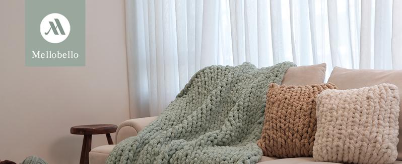 MelloBello Jumbo Chunky Yarn for Hand Knitting - Super Thick Chenille Chunky Yarn for Crocheting - Extra Soft Bulky Fluffy Blanket Big Yarn 8 Jumbo Pack (27yds,8 oz Each Skein)