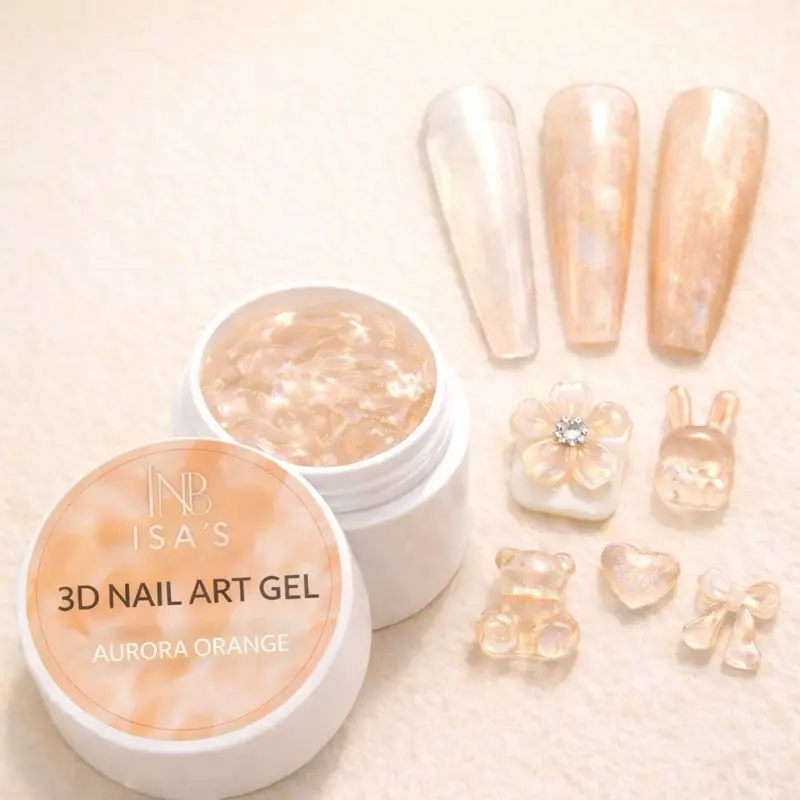 Molding gel Nails Aurora Orange