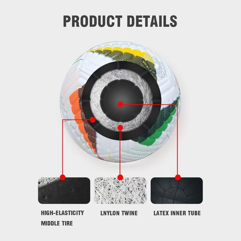 Size 5 Soccer Ball Football Durable PU Leather Set Machine Stitched for Training & Entertainment Perfect Gift for Boys Men