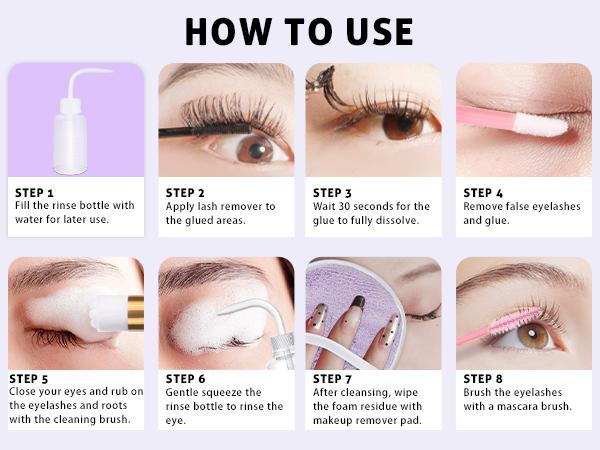 B&Q Clean & Remove Kit l for Eyelash Extension Cleanser for Extensions Makeup Makeup Remover