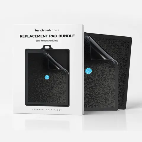 2-Pack Golf Replacement Pads - Easy Attach Peel & Stick Accessory for Indoor Golf Simulators, Peel Off Old Pad & Apply New, Simple Home Use Velcro-Attachable Supplies