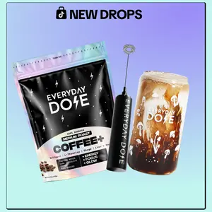 14 Serving Medium Roast + Frother + Glass Mushy Cup