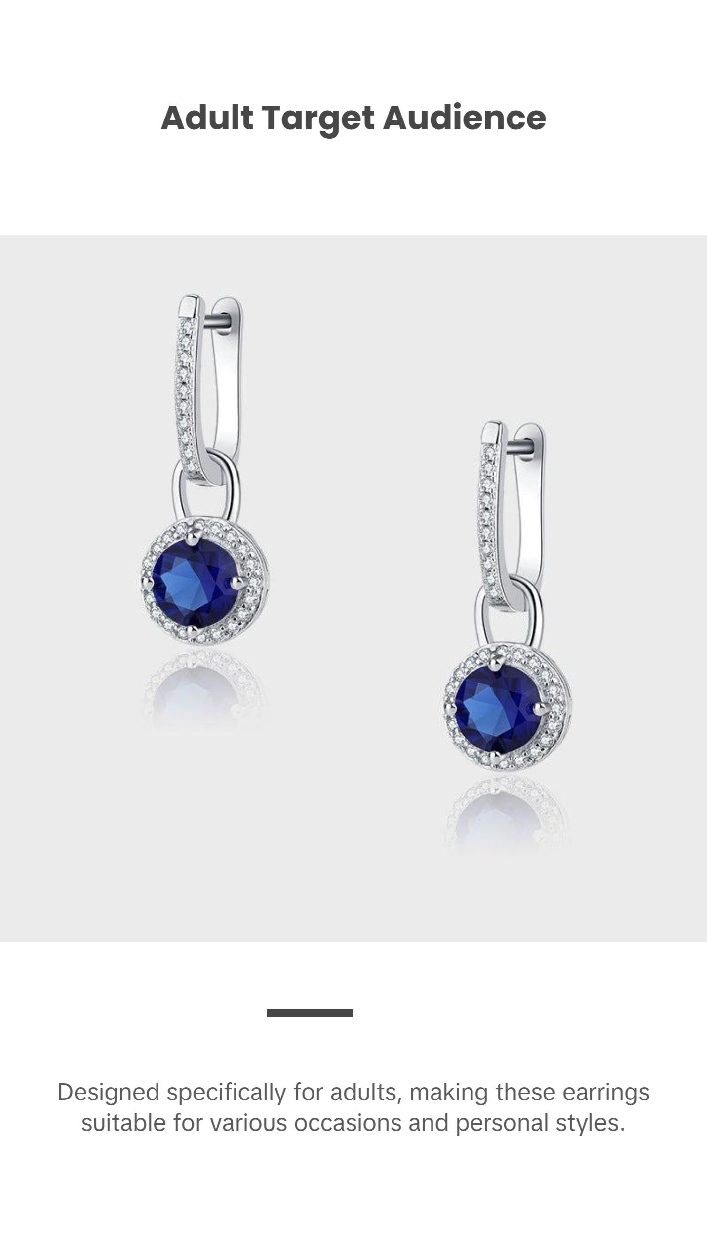Fashionable Silver Inlay Geometric Earrings with Crystal Zircon