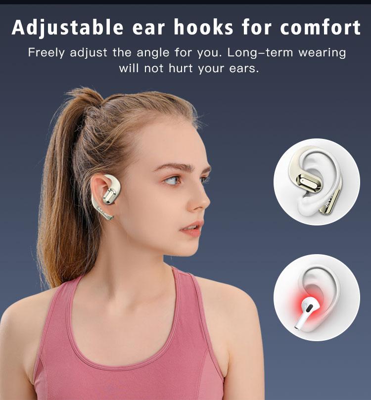 ZIHNIC CT09 True Wireless Open Ear Earbuds Bluetooth 5.4,35Hours Playtime,lPX5 Waterproof,OWS Headphones,Earphones