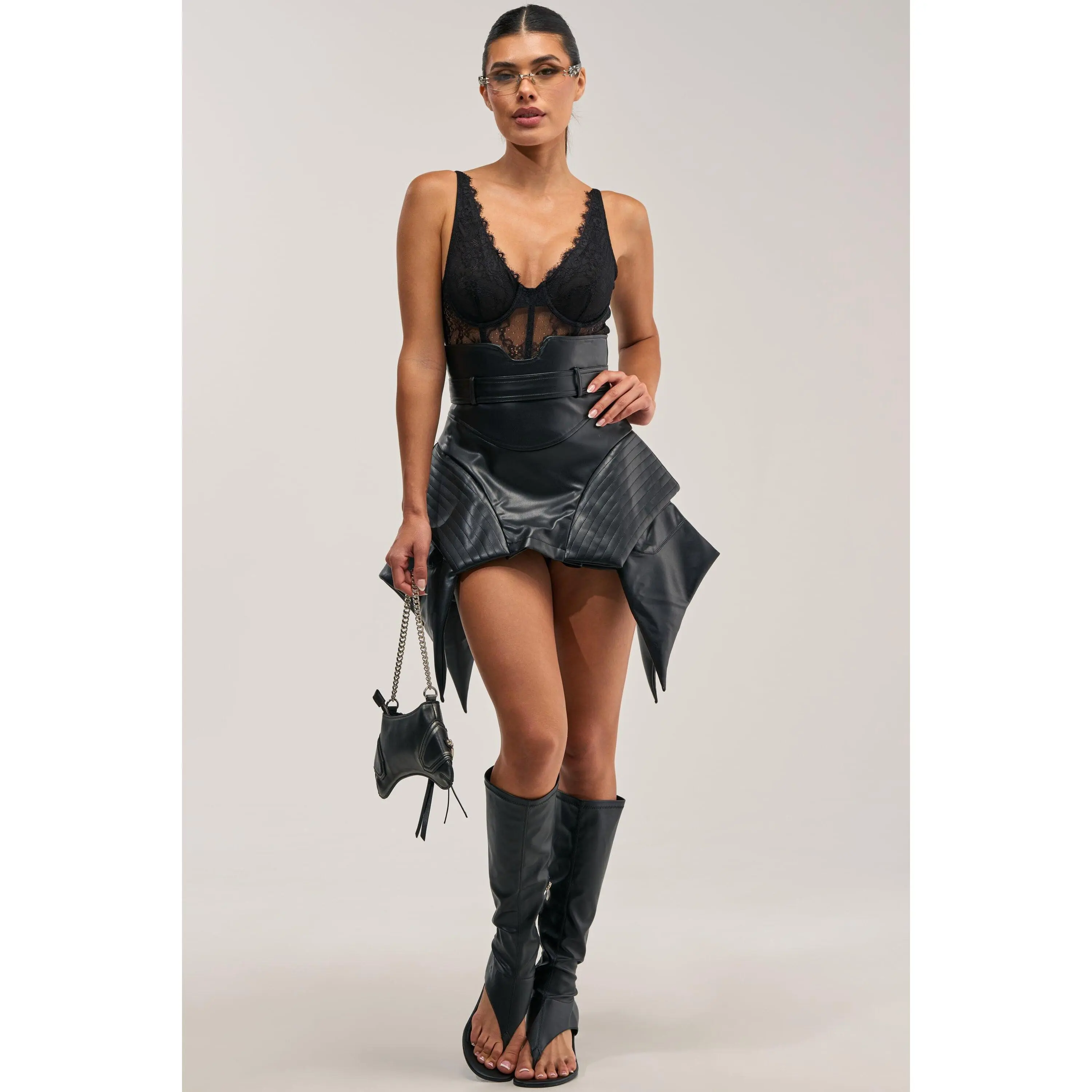 DRESSED TO IMPRESS FAUX LEATHER MINI SKIRT