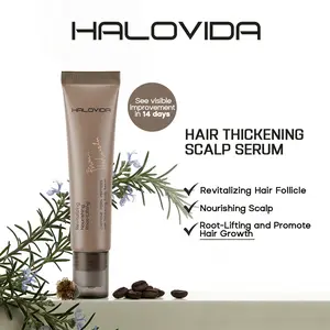 HALOVIDA Hair Thickening Scalp Serum 0.5 fl. Oz.,Root-Lifting and Promote Hair Growth,Revitalizing Hair Follicle​,Nourishing Scalp,Rosemary & Tea Extract,Pure, Fuller Looking Hair,Lightweight and Fast-Absorbing