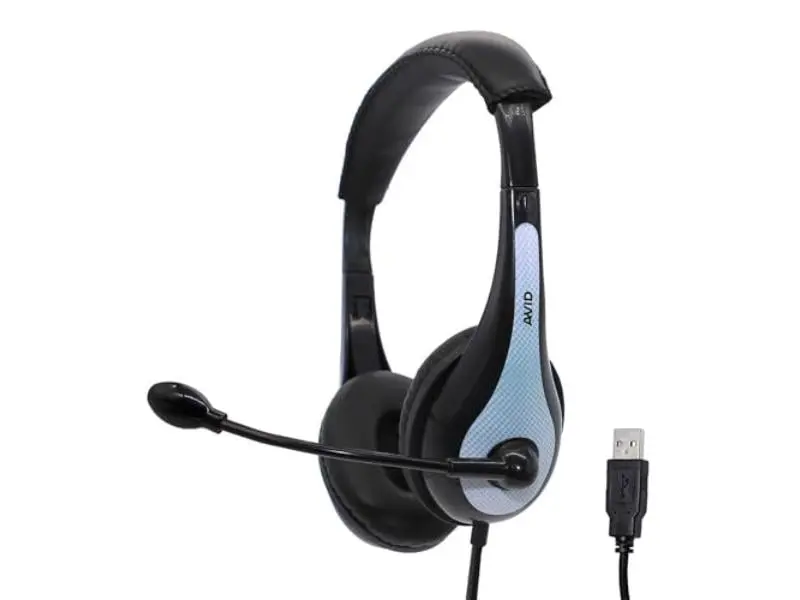Avid AHSP36USBA-01W AE-36 USB Stereo Virtual Microphone Headset with Earpads, Black & White