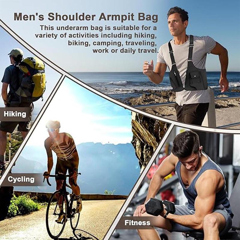 Double Shoulder Armpit Bag, 2026 New Men Anti-Theft Underarm Wallet Pocket Holster Phone Leisure Double Shoulder Pouch
