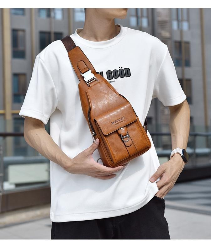 Men Water-Resistant Lychee Texture PU Crossbody Sling Fits Phone Wallet Daily Commute Work School Anime Inspired Small Black Tote Bag Large Capacity Waterproof Travel RFID Multi-Slot Bat Matte Minimalist Green Drywall Tool brown shoulder