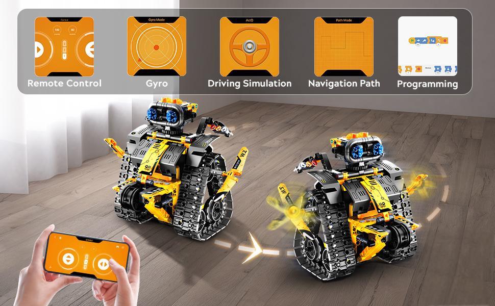 Robot Toys for Kids, 520PCS App & Remote Control 5-in-1 RC Wall Robot, Engineer Robot & Dinosaur Building Toy, STEM Construction Set with Magnetic Blocks for Boys & Girls 6+ Robot Toys for Kids, 520PCS App & Remote Control 5-in-1 RC Wall Robot, Engineer Robot & Dinosaur Building Toy, STEM Construction Set with Magnetic Blocks for Boys & Girls 6+