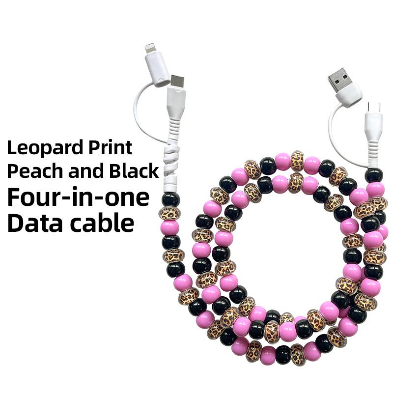 Stylish Pearl-Bead Shine Charging & Data Cable - Functional Mobile Phone Accessory, Compatible with iPhone Lightning, Samsung Type-C & All Smartphones