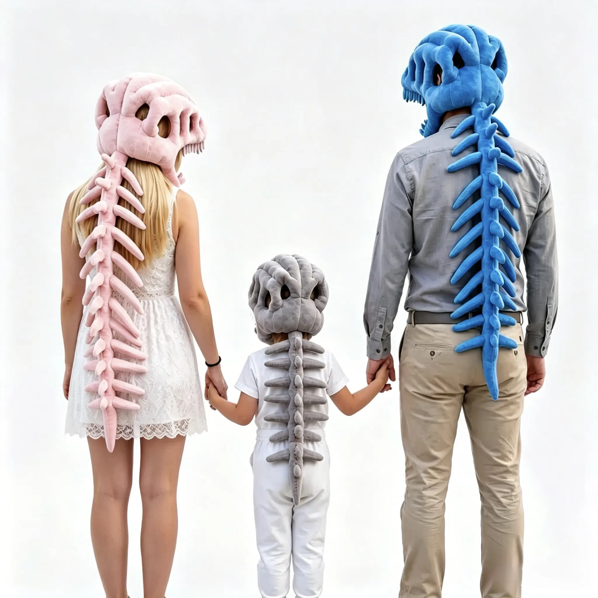 Dinosaur Skeleton Hat, Dinosaur Plush Cosplay Headgear Costume-Halloween Decorations and Party Fun Dinosaur Skeleton Plush Wearable Pilow-Fun Role-Playing