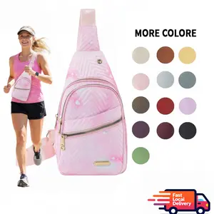 [LOCAL DELIVERY]Women Chest Bag, Large Capacity Crossbody Bag, Lightweight Foldable Quilted Casual Portable Trendy Versatile Shoulder Sling Bag