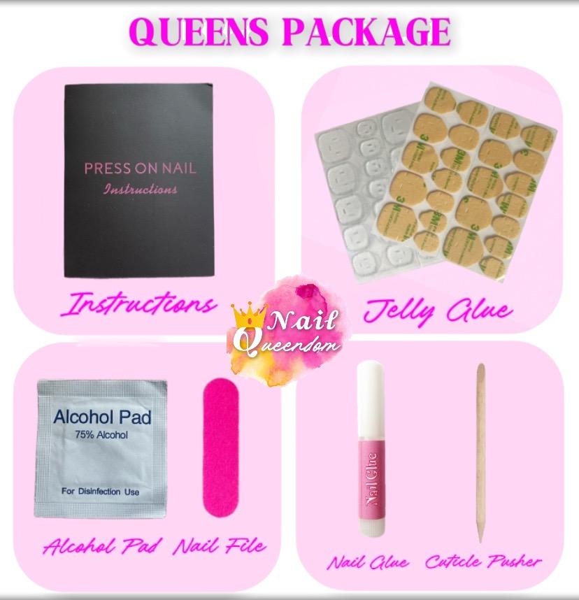 Nail Queendom [EXPRESSO FLOWERS] Handcrafted 3D Press-On Nails Reusables Long Lasting Salon Quality Easy Application 10 Pieces Set Eco-Friendly 3D-gel Finish