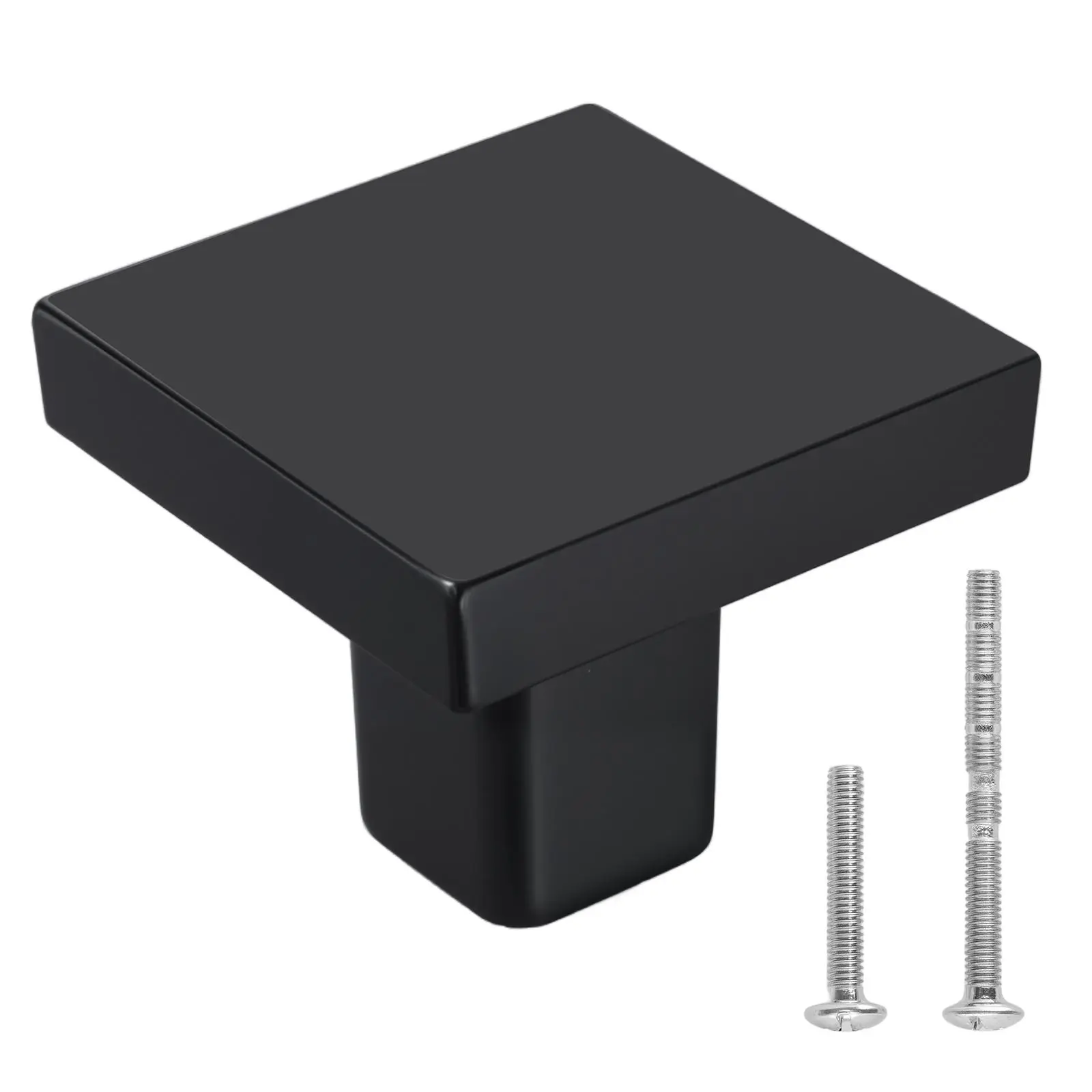 VEVOR 10-Pack Black Zinc Alloy Square Cabinet Knobs (1.18x1.18x0.98 in, 1.18" size, 1.08 lbs), Smooth Surfaces Wear-Resistant Low-Maintenance Hardware with Screws for Kitchen, Living Room, Easy Installation