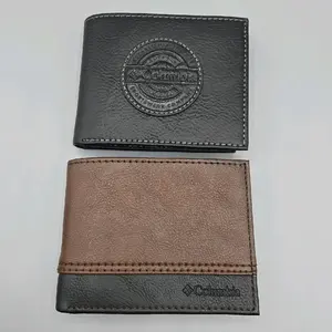 Columbia Men's Bifold Wallet Coated Leather with Embossed Logo and Durable Stitching