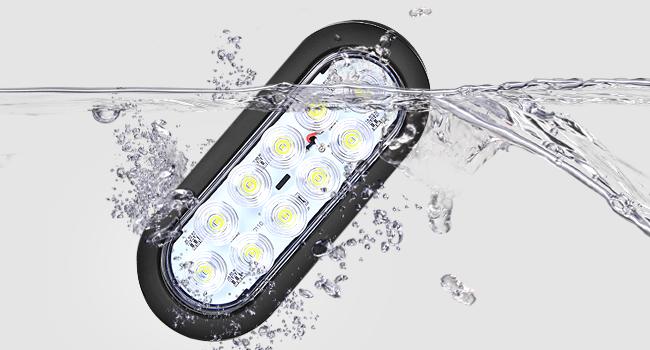 Nilight 6 Inch Oval Trailer Tail Light 6PCS Red White 10LED with Flush Mount Grommets Plugs IP67 Waterproof Brake Turn Signals Reverse Lights for RV Truck Trailers Vehicle