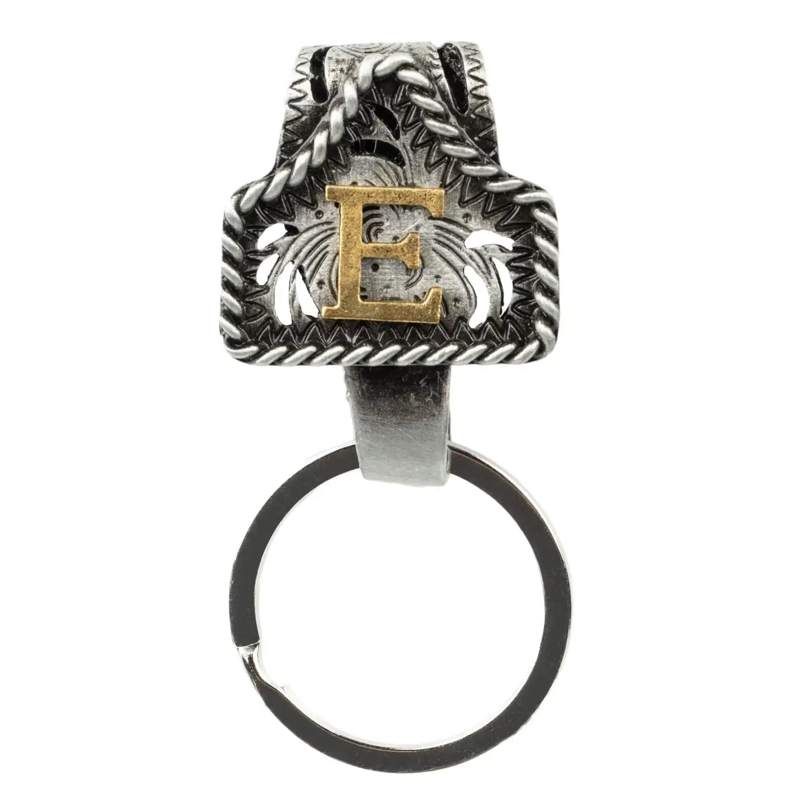 Vintage Western Cowboy Letter Keychain with Keyrings, Handmade Metal Personalized A–Z Initial Key Chain Clip, Character Key Holder for Pocket, Keychain For Bags