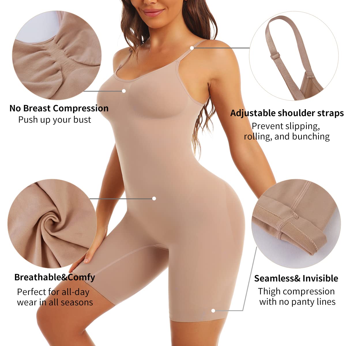 Curvy-faja Full Body Shapewear  for Women Tummy Control Bodysuit Seamless Sculpting Underwear Womenswear Comfort