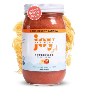Joy Sea Moss Gel 16oz Strawberry Banana Made in USA Rich in Vitamins Minerals Real Fruit Nutritional Supplement