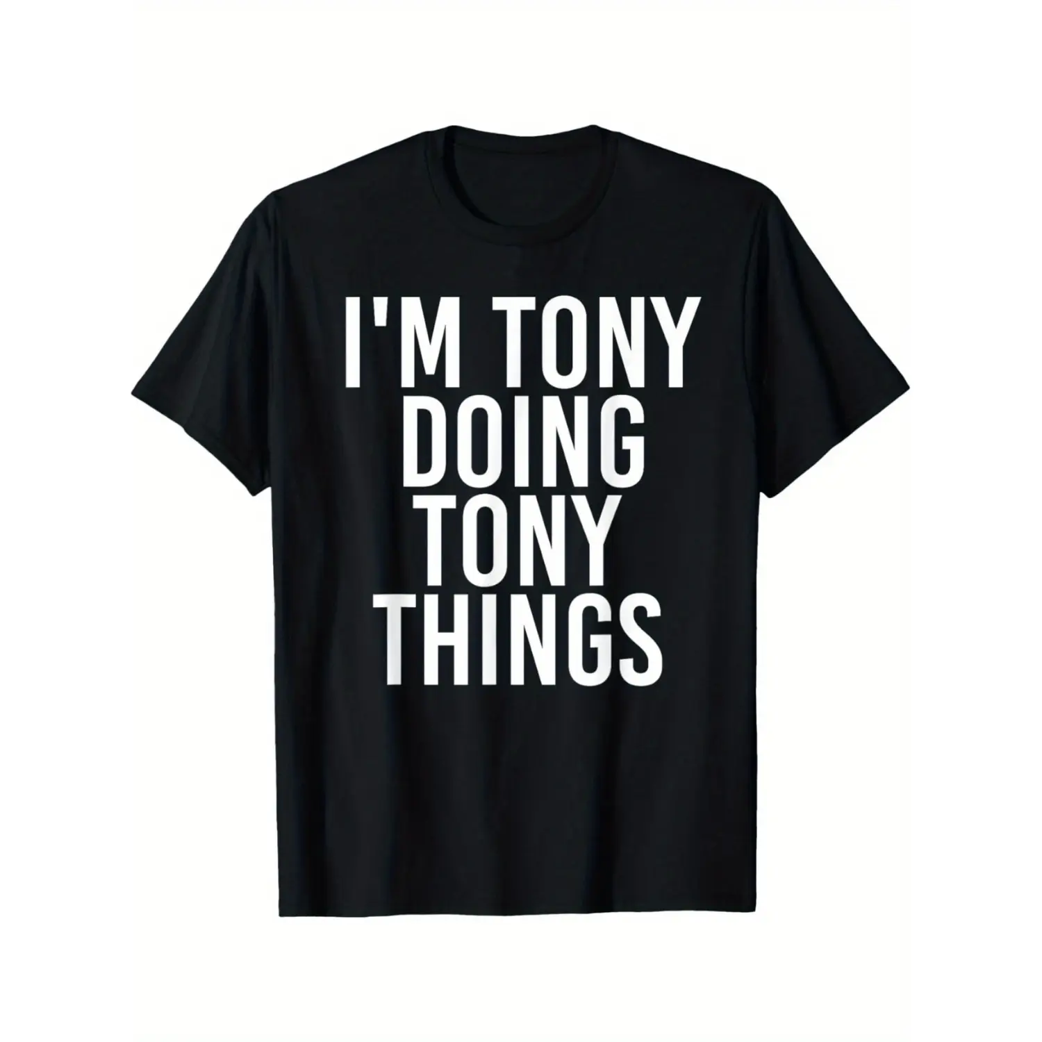 Graphic Tees] Cotton tony themed humorous graphic t shirt 100 cotton casual crew neck medium stretch knit fabric regular fit for adults ideal for summer black -1 TokwearTee