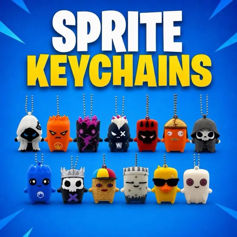 Gaming Sprites Keychain Decor for Gamers! Battle Royale Fans Key Rings