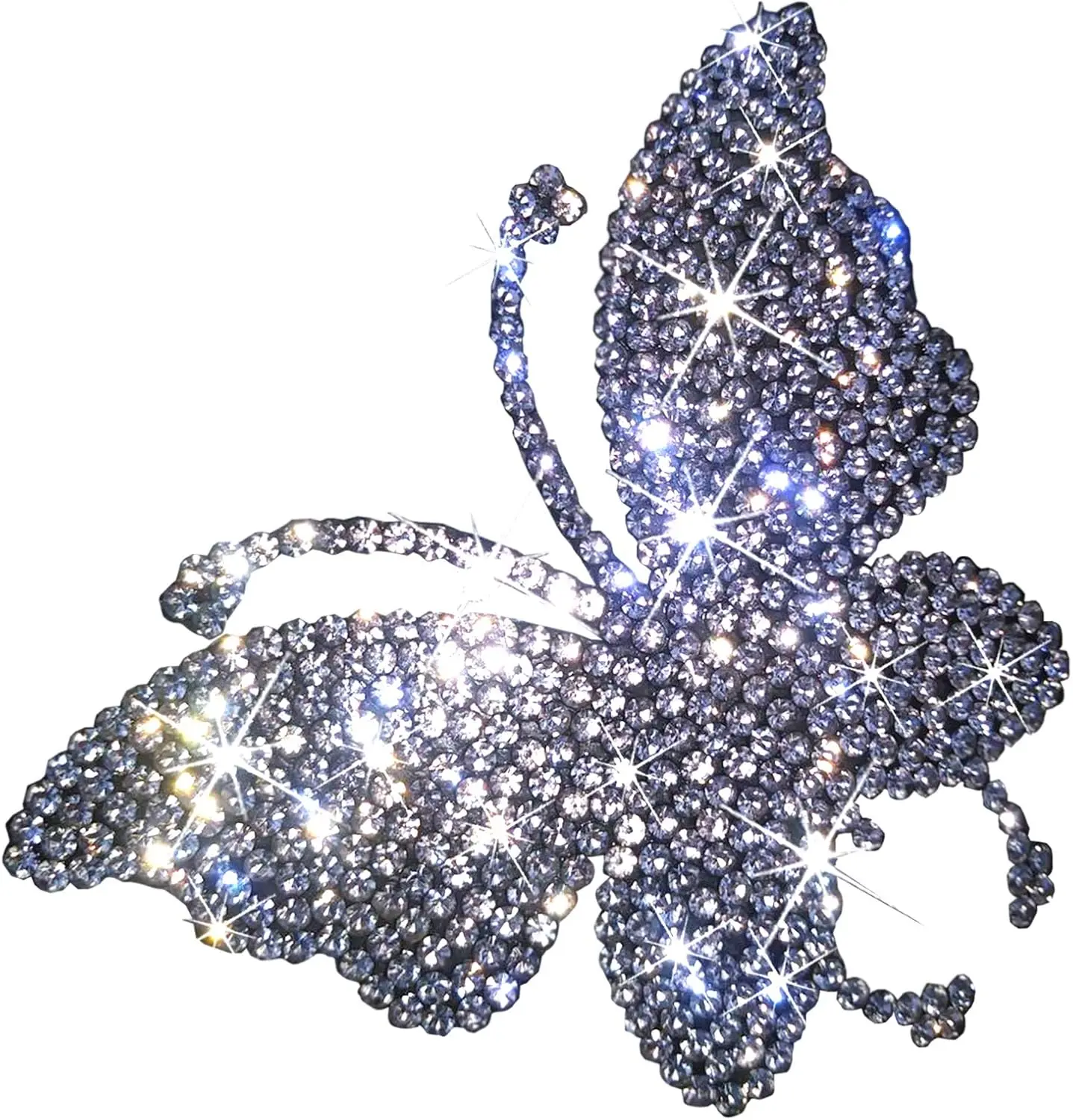 2 PCS Crystal Car Decoration Stickers Butterfly Bling Crystal Rhinestone Car Sticker Decal,Decorate Cars Bumper Window Laptops Luggage Rhinestone Sticker,Decoration Bling Bling Interior Accessories