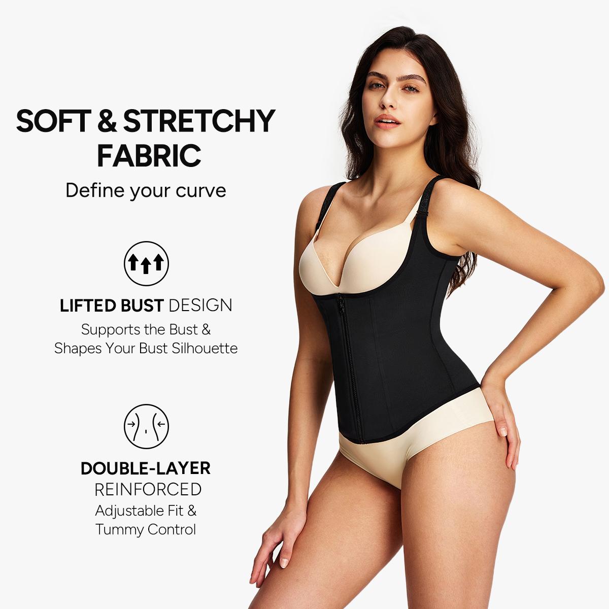 Nebility Women's Highwaist Corset Vest | Tummy Tuck Shapewear, Black | Sport & Daily Compression Womenswear Shaper Clothes Basic SpringStatements