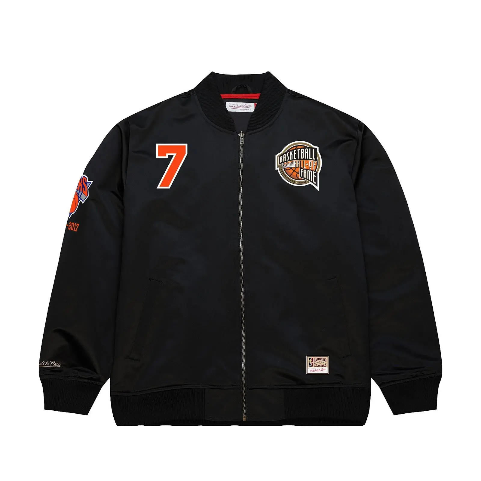 Carmelo Anthony New York Knicks Black Hardwood Classics Ultimate Player Full-Zip Bomber Jacket