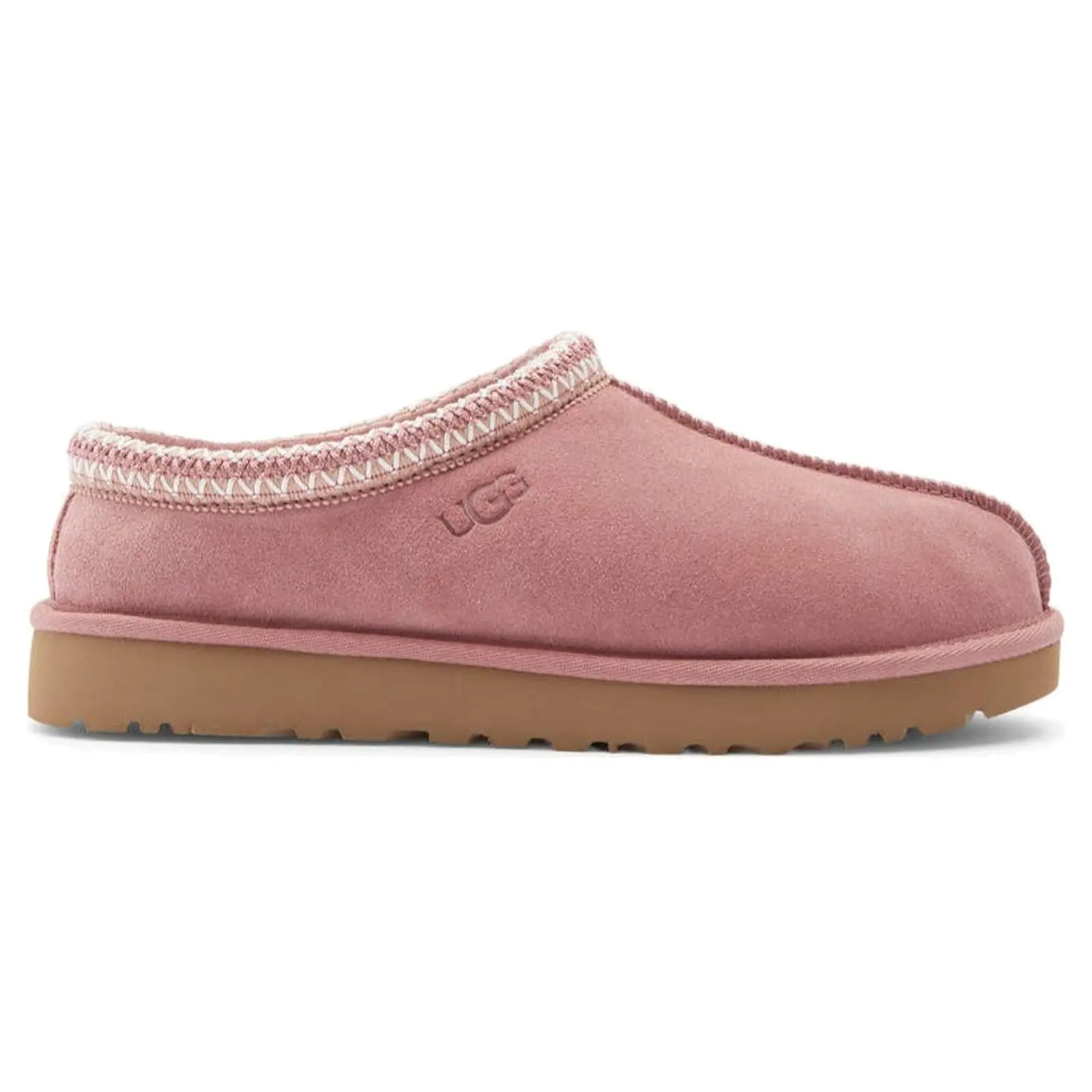 UGG Women's Tasman II Slipper in Pink Dawn, Warm & Comfortable Fuzzy Suede Slip On with Braided Trim for Casual Wear, Footwear, Brand New, 100% Authenticity Guaranteed, Warm Suede, Us W 10, Slippers For Women