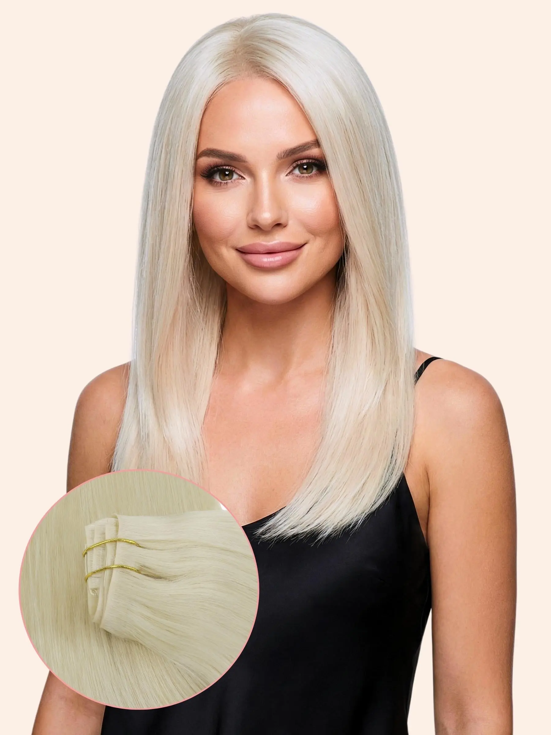 16" Platinum Blonde Invisible Clip-ins (140g)