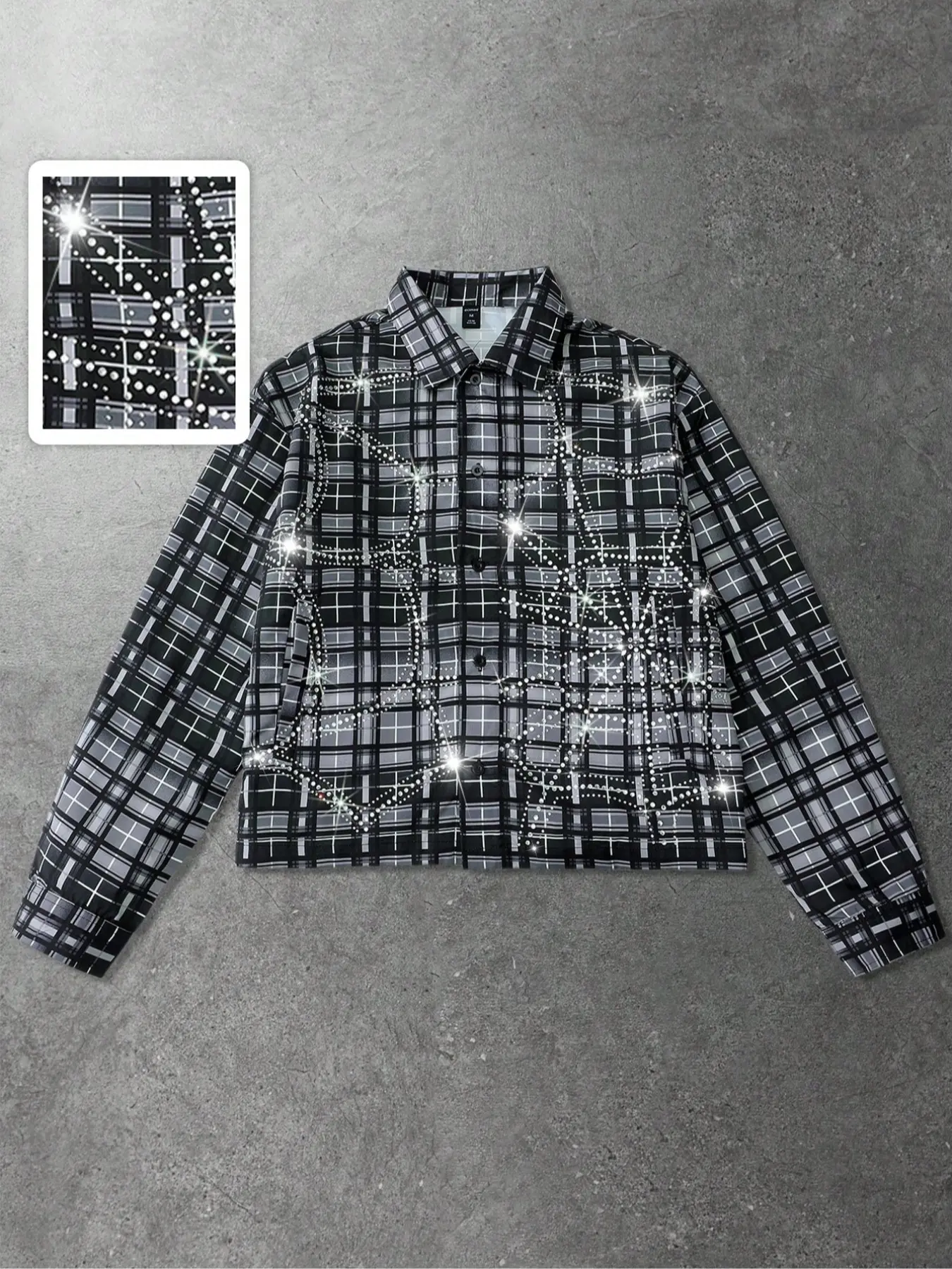 Men's Button Front Collared Long Sleeve Shirt Top, Loose Fit Casual Design, Plain Pattern Checked Plaid, Checkered Shirt, Spring & Fall Wear, High-End American Style