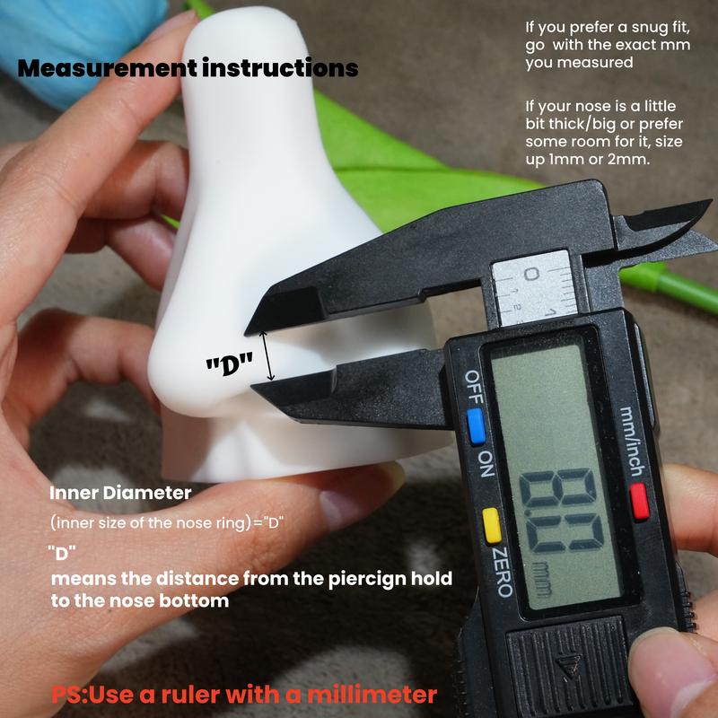 18G Horseshoe Nose Ring With Free Auxiliary Tool Ball Holder Included Internal Threaded 18G 8mm Hoops Piercing Jewelry