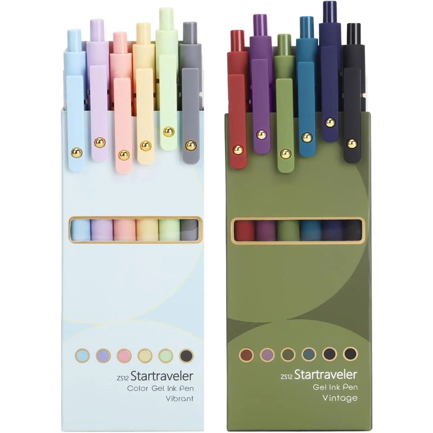 Vibrant Gel Pens - 12 Count 0.7mm Quick-Dry Ink, Smooth Writing Office & Classroom Supplies for Note Taking, Classroom Activities, Aesthetic Office Stationery, 12Pcs Colorful Ink, Bright And Vibrant