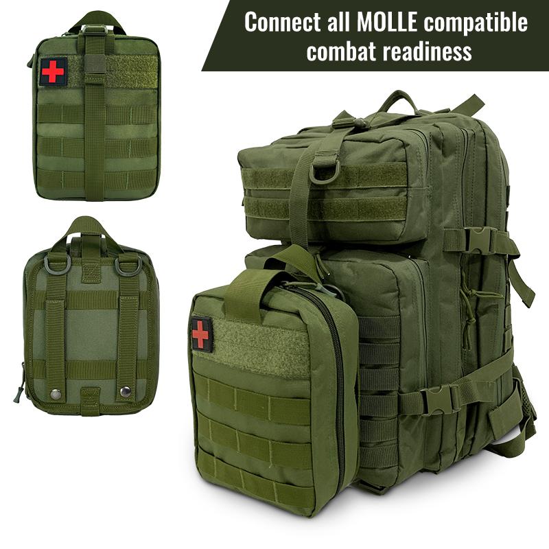 Jumahe Springtok Outdoor First Aid Kit,Tactical Molle Medical Pouch,Survival Emergency Waist Pack,Outdoor Hunting Accessories Bag,Portable Bag for Hunting,Hiking,Camping,Includes Emergency Supplies and Accessories for Multi-purpose Use