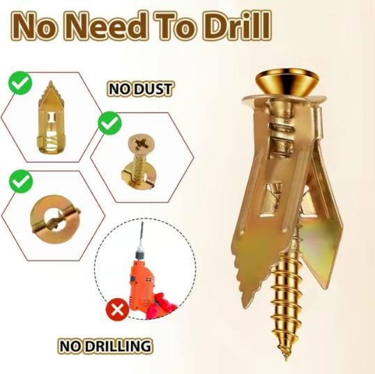 40/80/120PCS Self-Drilling Drywall Anchors and Screws Kit, 12x30mm, No Pre-Drilling Needed, Supports Up to 66 lbs, Ideal for Home and Office Organization