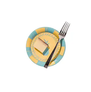 Mini Hors D'oeuvre Dutch Blue and Golden Josephine Pineapple Paper Plate