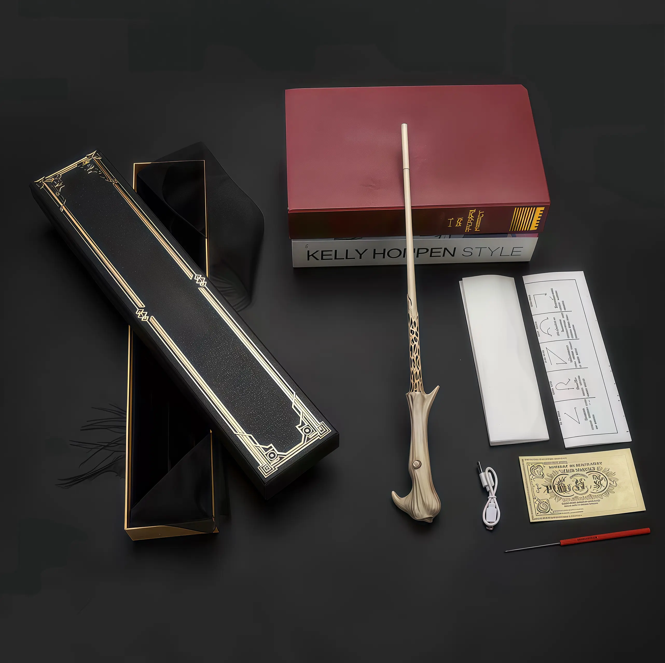 Premium Wizarding World Replica Magic Wand, Dumbledore Props, Halloween Role Play Costume Tool, Magic Acrobatics Equipment Accessory