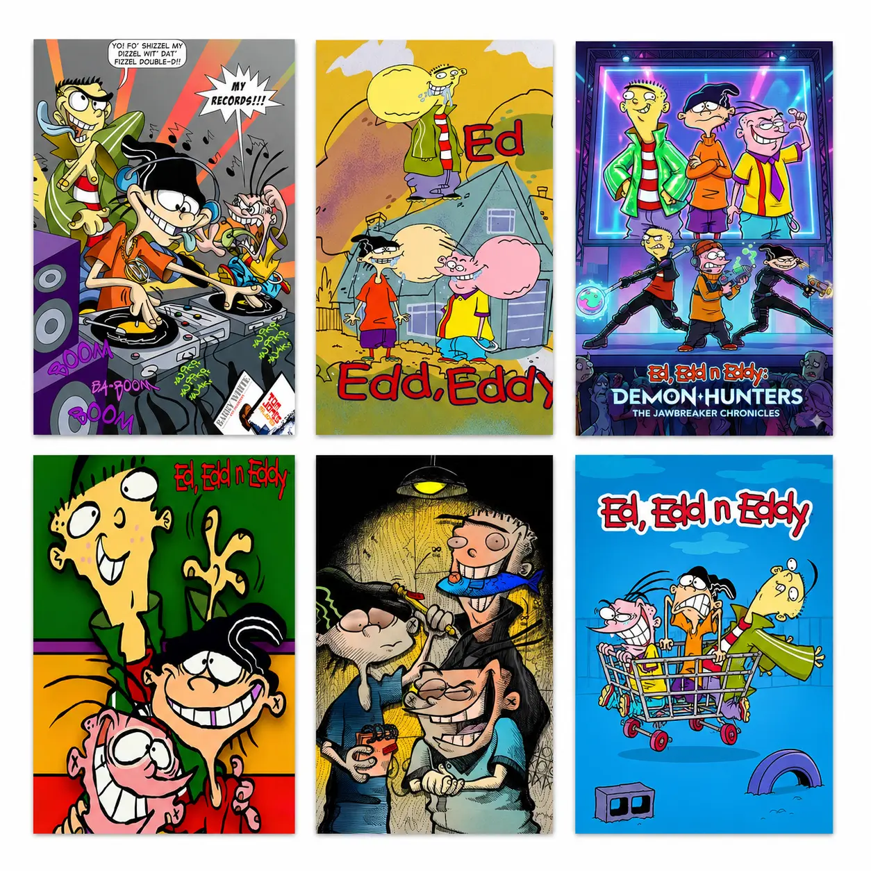 Ed, Edd n Eddy Canvas Poster, 90s Retro Cartoon Wall Art Print, Funny Classic Animation and Childhood Nostalgia Decor for Bedroom, Living Room, Dorm, Game Room, Office
