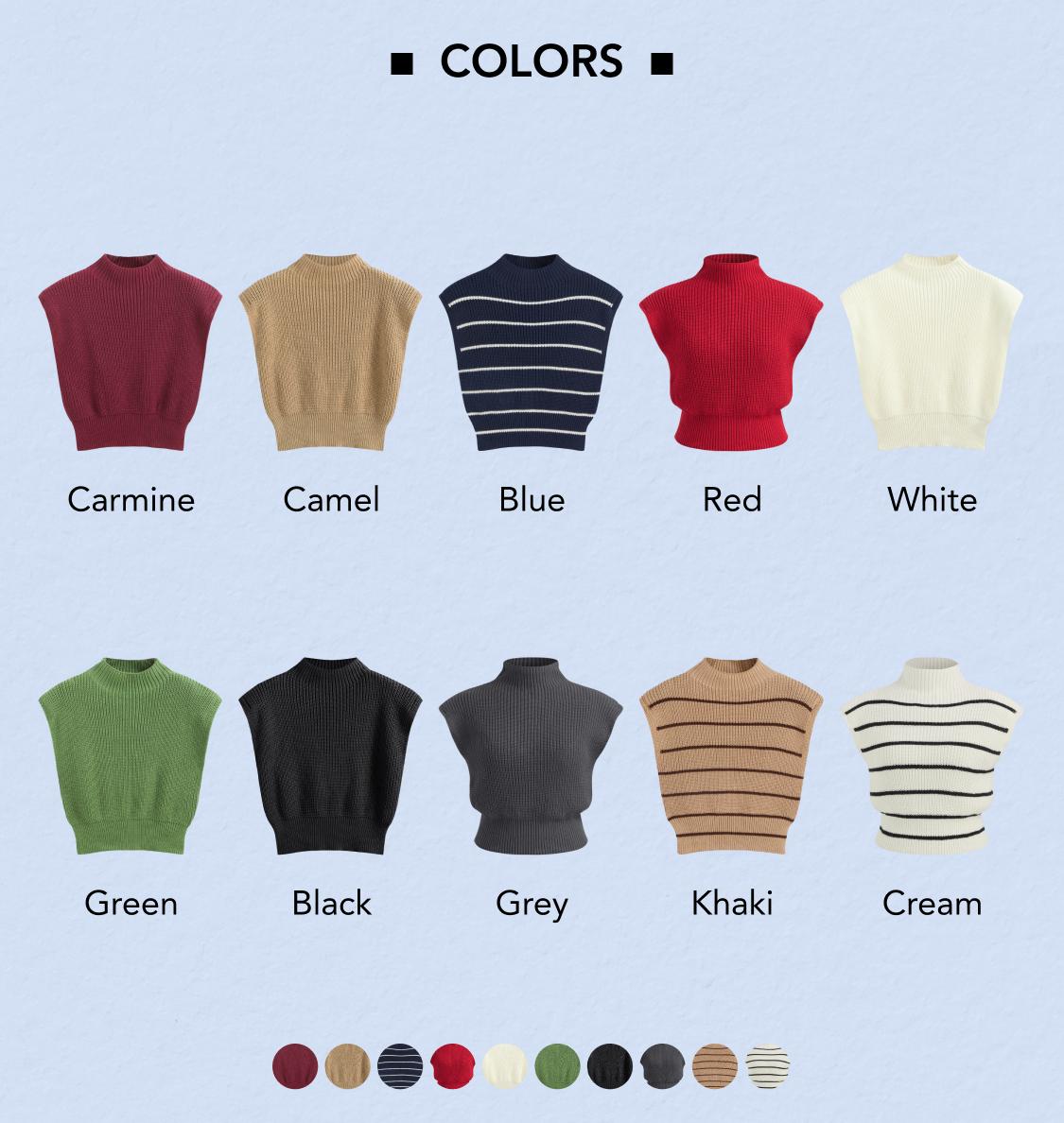 Cider Solid High Neck Knit Vest