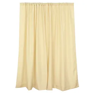 2 Pack 5ftx8ft Champagne Polyester Backdrop Drape Curtains With Rod Pockets, Event Divider Panels 130GSM