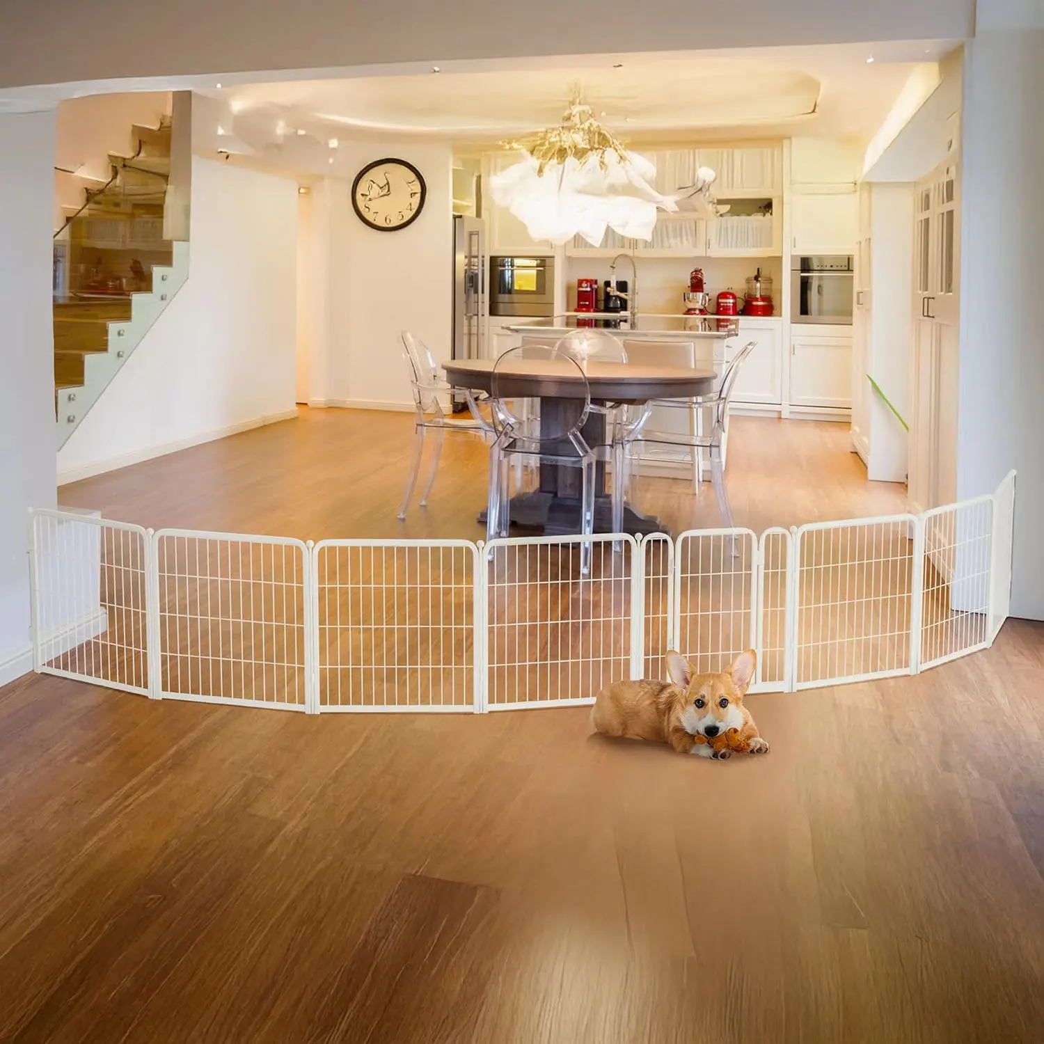 FXW Extra Wide Indoor Dog Gate - Adjustable Wire Panels, for Home Enclosed Spaces