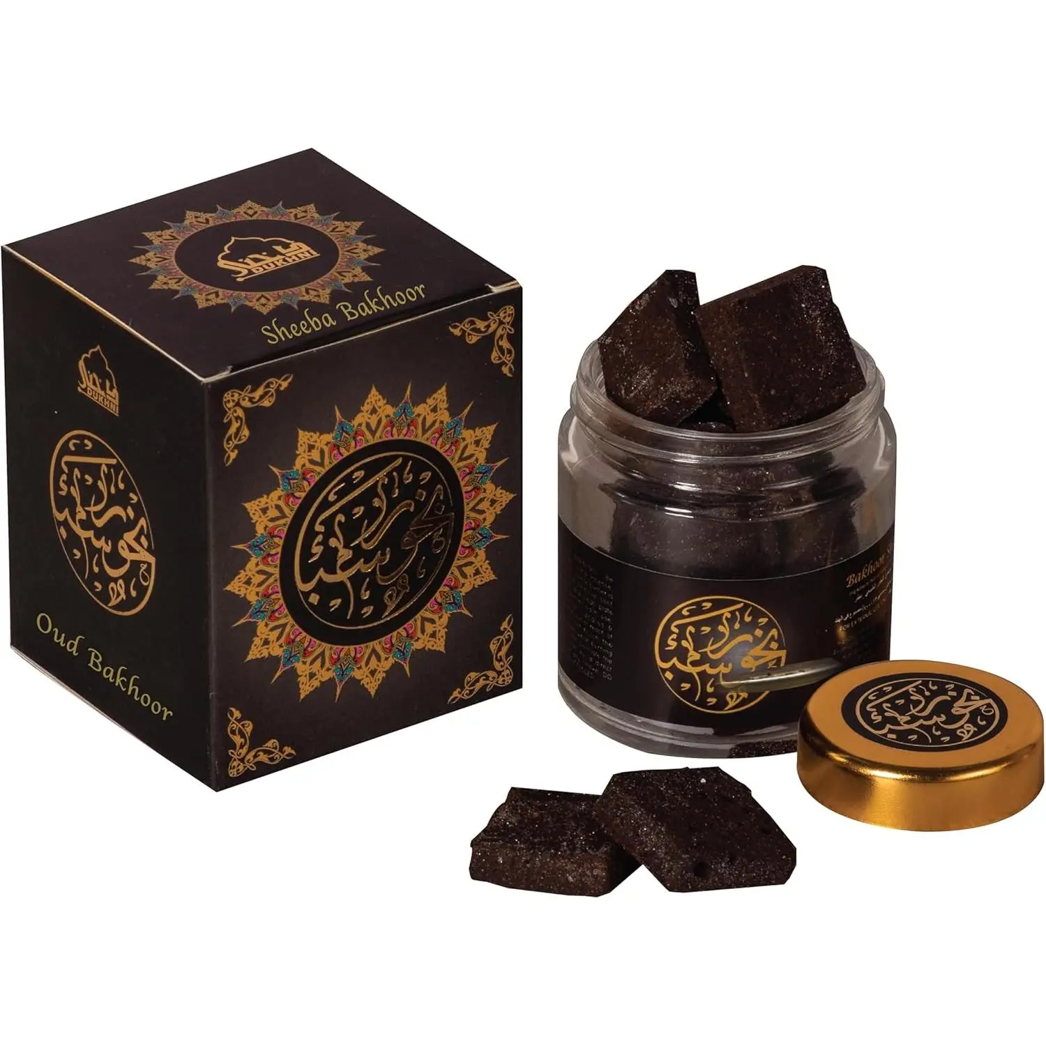 Dukhni Bakhoor Sheeba - Yemeni Woody Aroma Incense with Berry Scent, Arabic Oudh Fragrance, 40g Jar (Home Fragrance Supply)